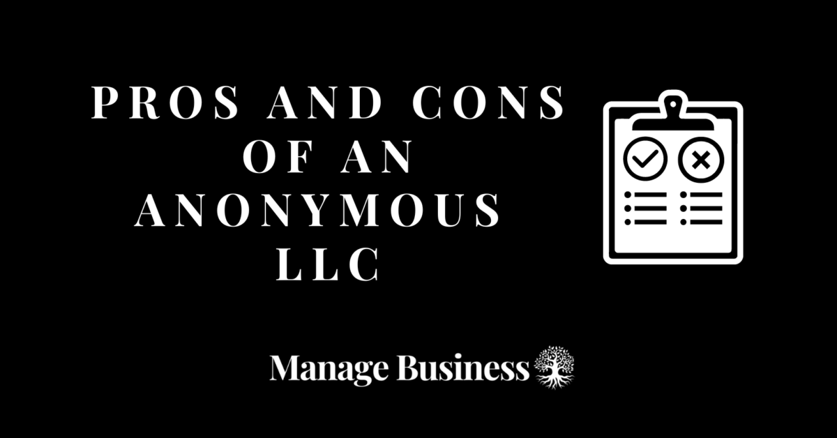 Pros and cons of an anonymous LLC