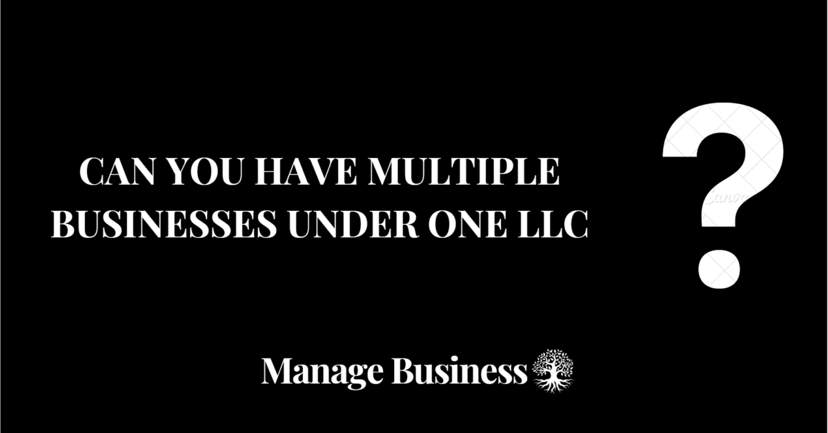 Can You Have Multiple Businesses Under One LLC